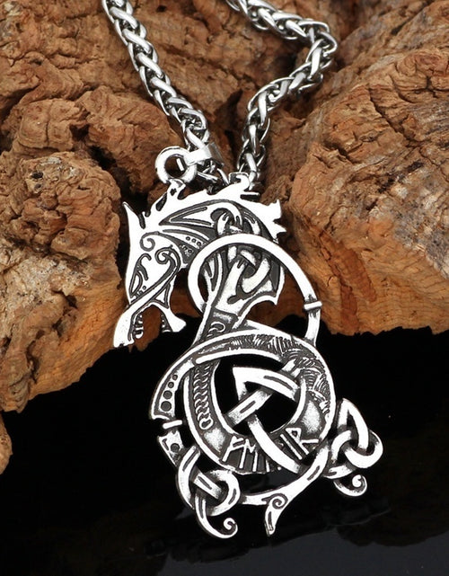 Load image into Gallery viewer, Viking Dragon Pendant Necklace