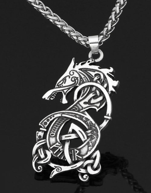 Load image into Gallery viewer, Viking Dragon Pendant Necklace