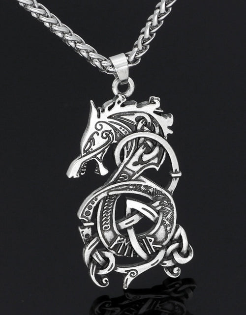 Load image into Gallery viewer, Viking Dragon Pendant Necklace