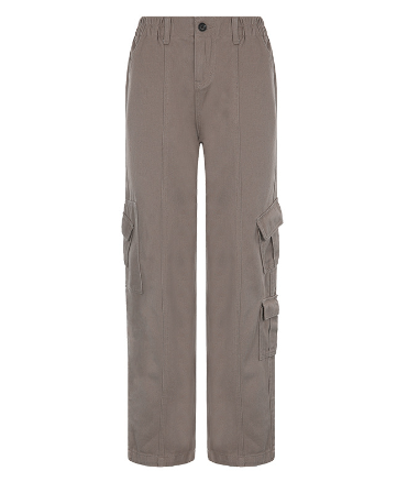 Cargo Solid Baggy Pants